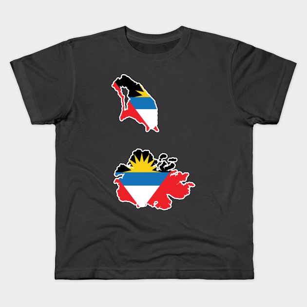 Antigua and Barbuda National Flag in Map Kids T-Shirt by IslandConcepts